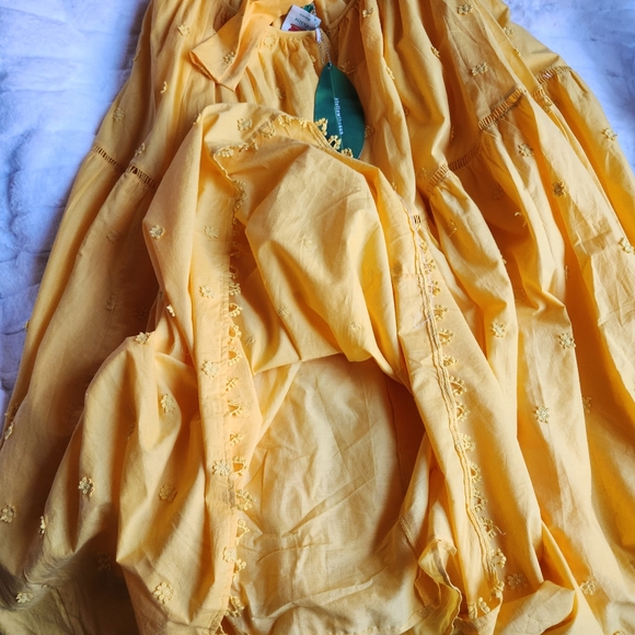 FARM RIO Yellow 3D Flowers Midi Dress Size L BNWT NO LOW balling!!! - Picture 14 of 14